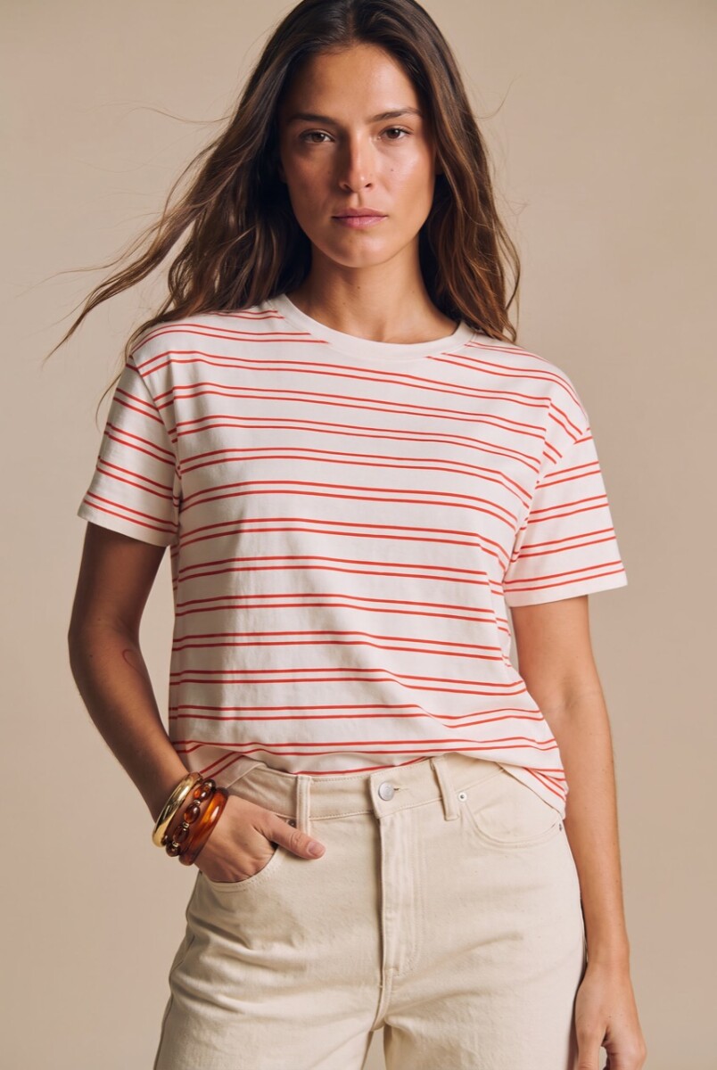 Remera Rayada Algodón - Rojo 