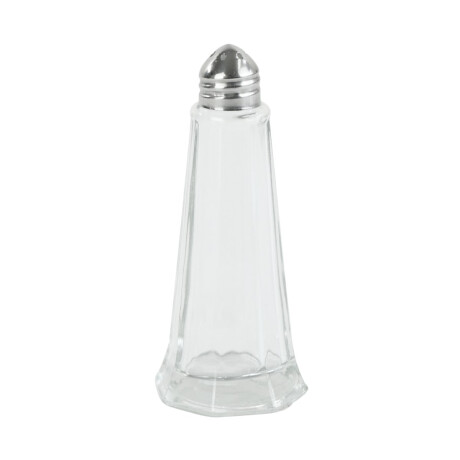 Salero pimentero de vidrio con base octogonal Salero pimentero de vidrio con base octogonal
