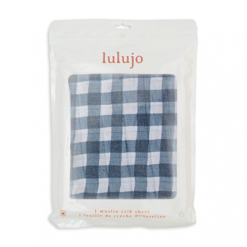 LJ7CRIB Sábana Bajera Para Bebés - Navy Gingham