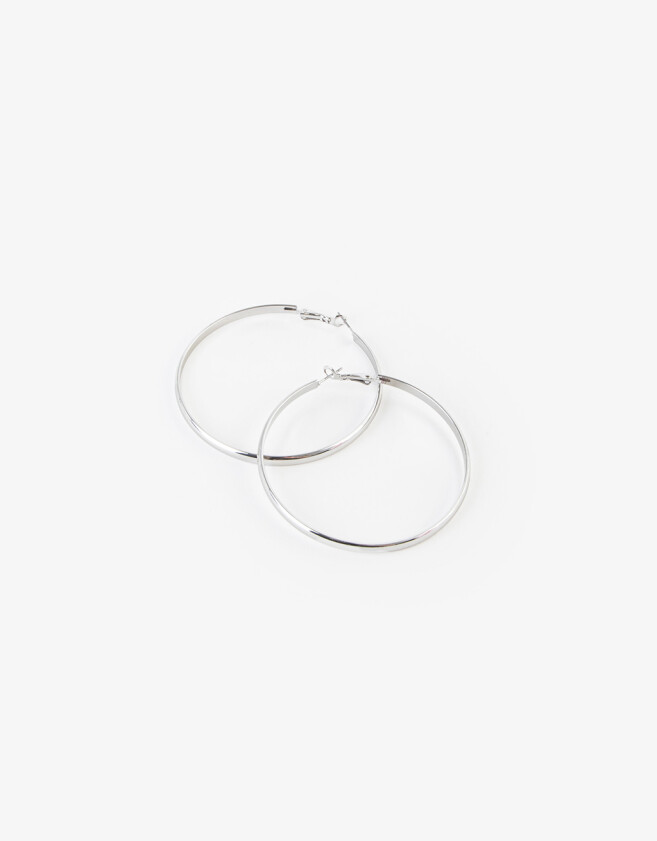 Aros Argollas Metal Aros De Metal - Plateado