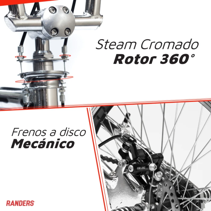 BICICLETA BMX RANDERS ALUMINIO CROMADO R20 PLATA ROTOR 360 BICICLETA BMX RANDERS ALUMINIO CROMADO R20 PLATA ROTOR 360