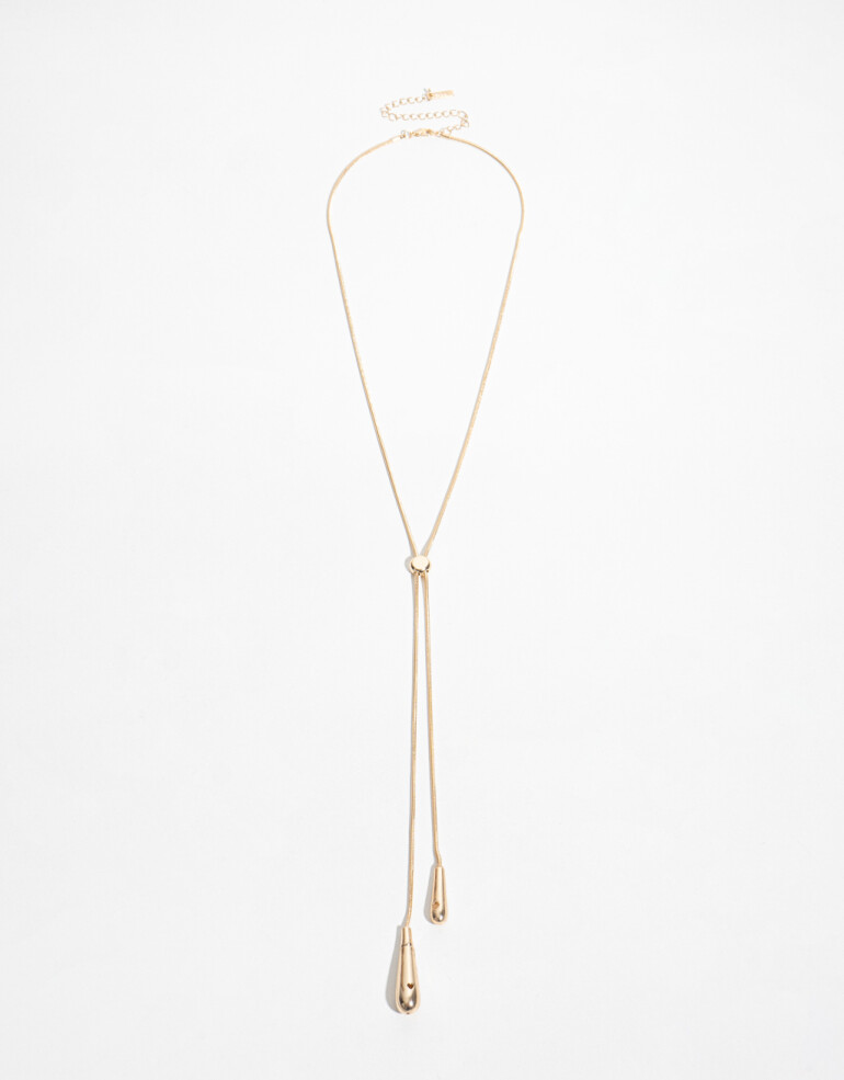 Collares Largos Metal Collar En Y - Dorado