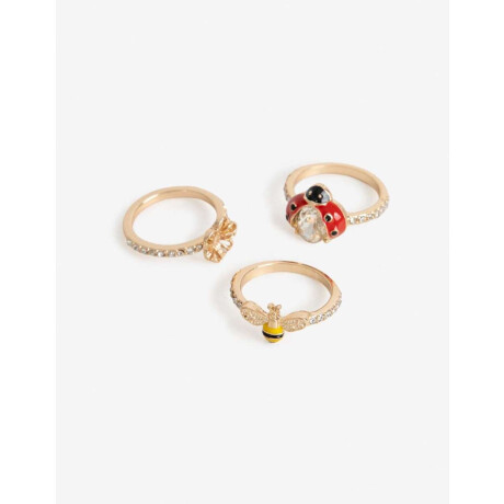 Set De Anillos Dorado