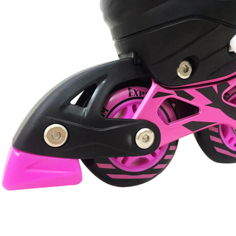 Patín Rollers Profesional Aluminio Extensible Abec7 Negro / Fucsia