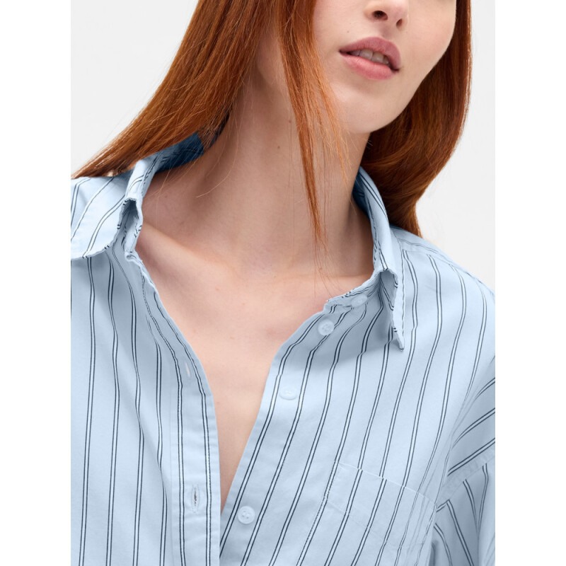 THE BIG SHIRT - POPLIN STRIPES LIGHT BLUE STRIPE