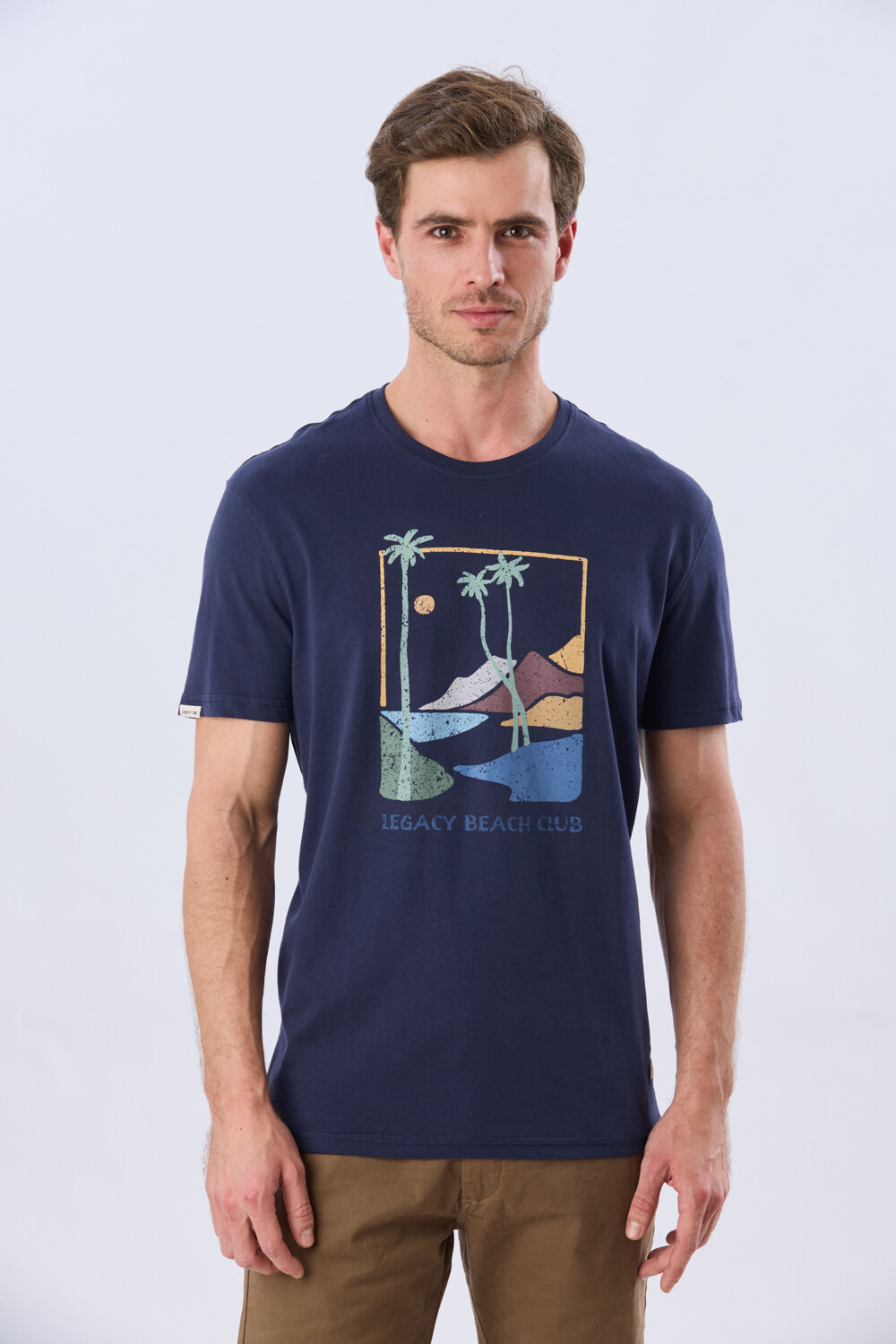 REMERA ESTAMPADA DE ALGODÓN Azul