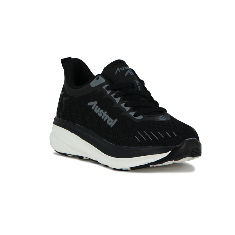 Austral Champion Kid D Teen Running - Negro/Blanco Negro-Blanco