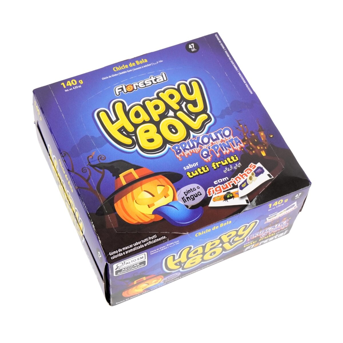 CHICLE HAPPY BOL 140G/47UN HALLOWEEN