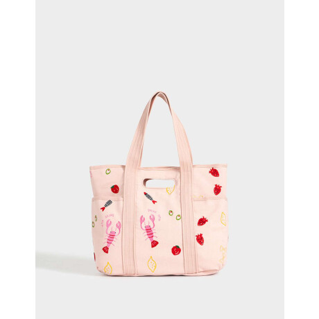 Cartera Cartera Shopper Con Parches Rosa Viejo