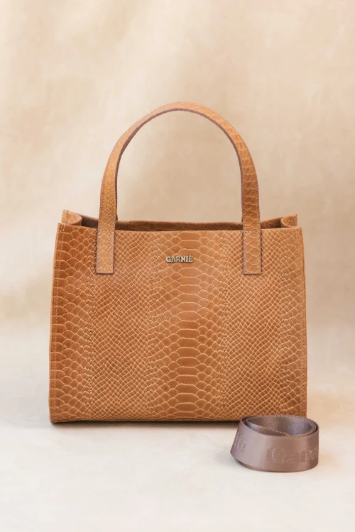 Cartera Bea Reptil Beige
