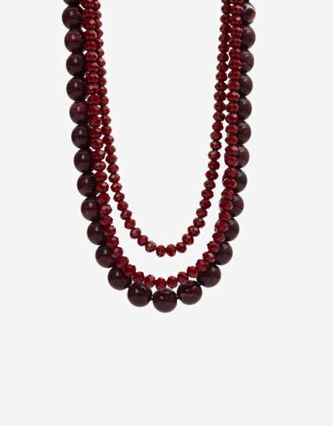 Collares Cortos Acrilico Collar Corto Layer Beads - Rojo Medio