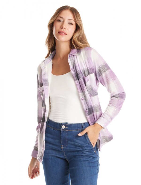 Sobrecamisa Soft Cuadros LAVANDA/MULTI