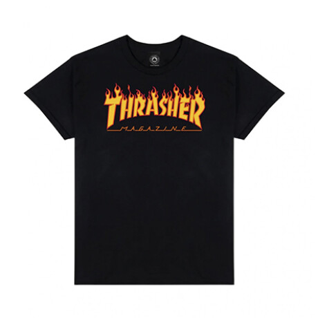Remera Thrasher Flame Logo Negro
