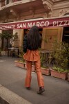 Leather Jeans Camel