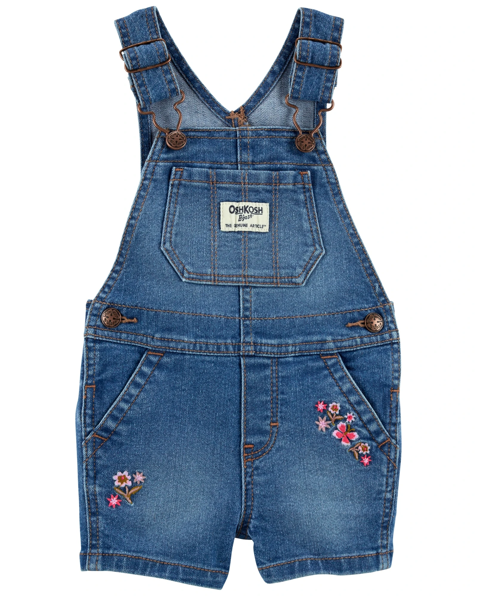 Enterito corto de jean con bordado. Talles 6-24M Enterito corto de jean con bordado. Talles 6-24M