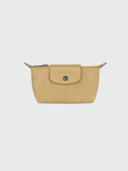 Longchamp -CLUTCH LE PLIAGE CUIR Caqui
