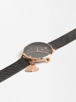 Reloj Pulsera De Acero Inoxidable Con Coração negro