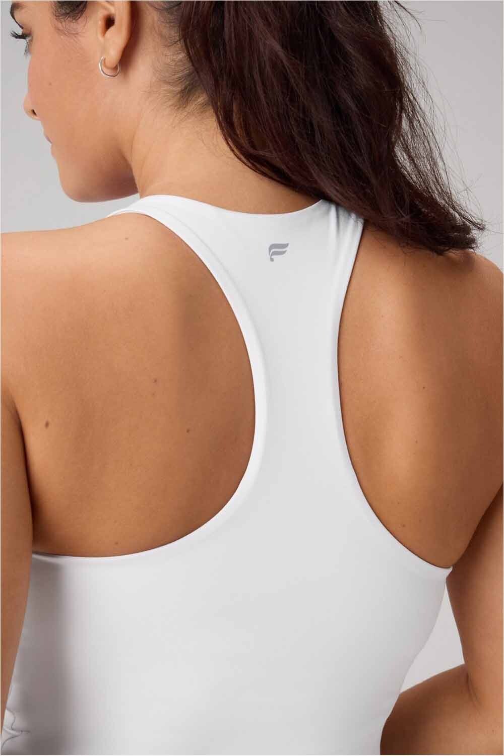 Tank Anywhere Cropped Built-In Bra Tank Mujer Classic White