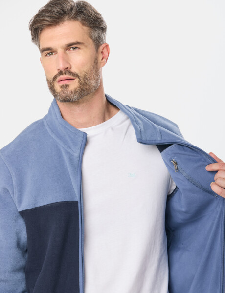CAMPERA POLAR BICOLOR Azul