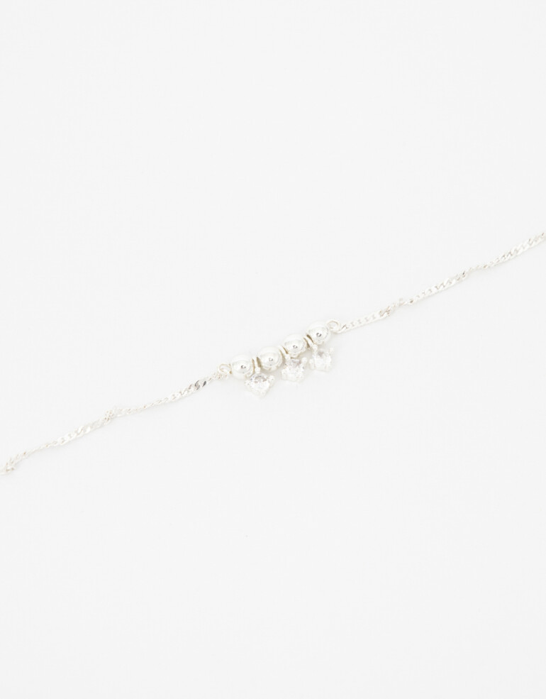 Pulseras Flexibles Strass Pulsera Flexible Con Cubic Zirconia - Plateado