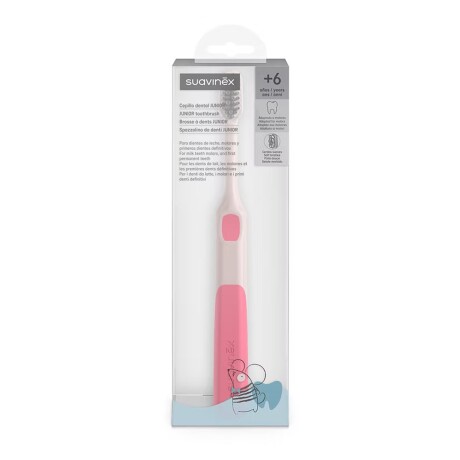 Cepillo Dental Junior +6A Suave Tapa Higiénica Rosa