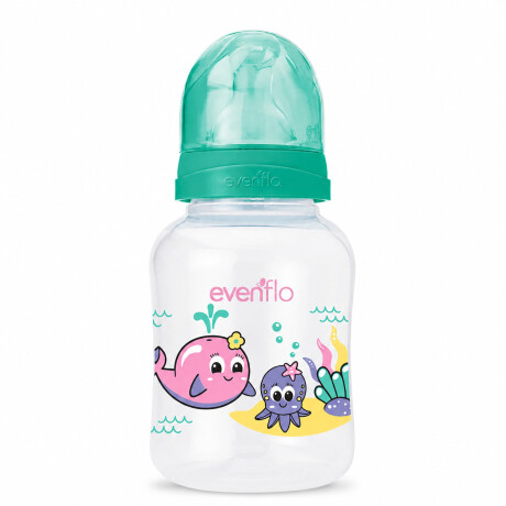 Mamadera Evenflo Acuario Bebés 0-3M 120Ml Tetina Flujo Lento Turquesa