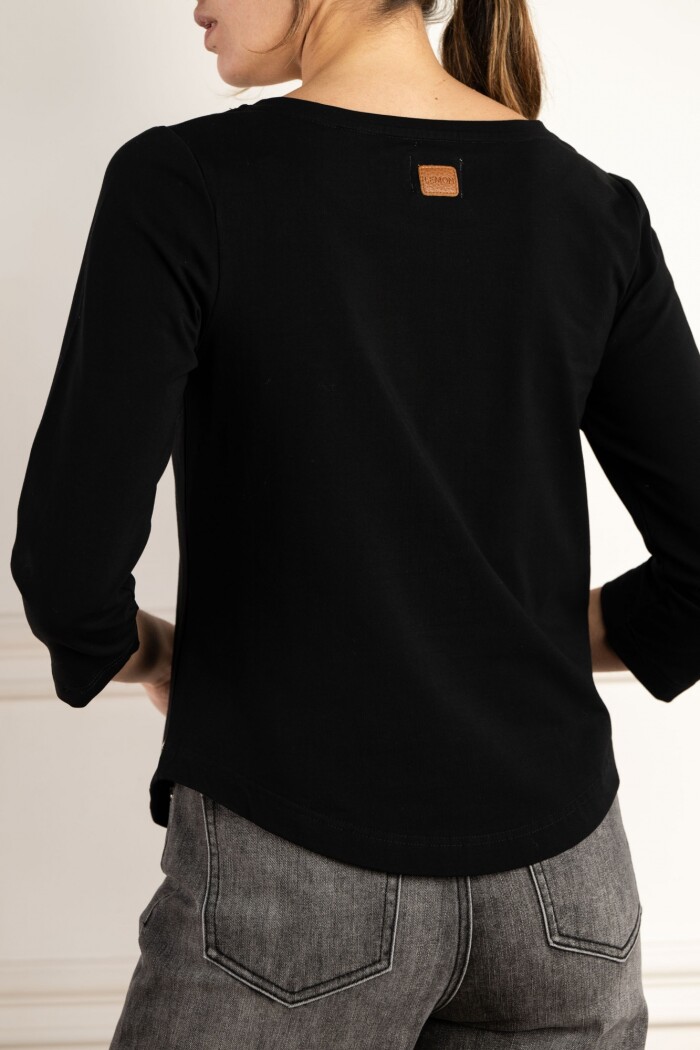 Remera Algodón Elastano Negro