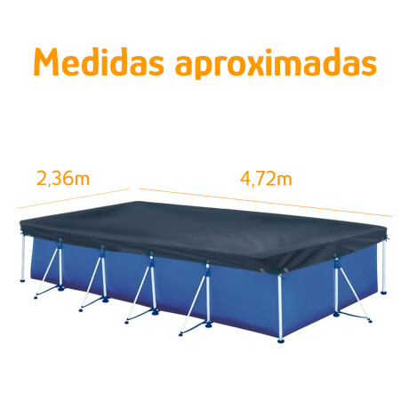 Cobertor P/Piscina Rectangular 7600L 4,72x2,36m de PVC Mor Azul
