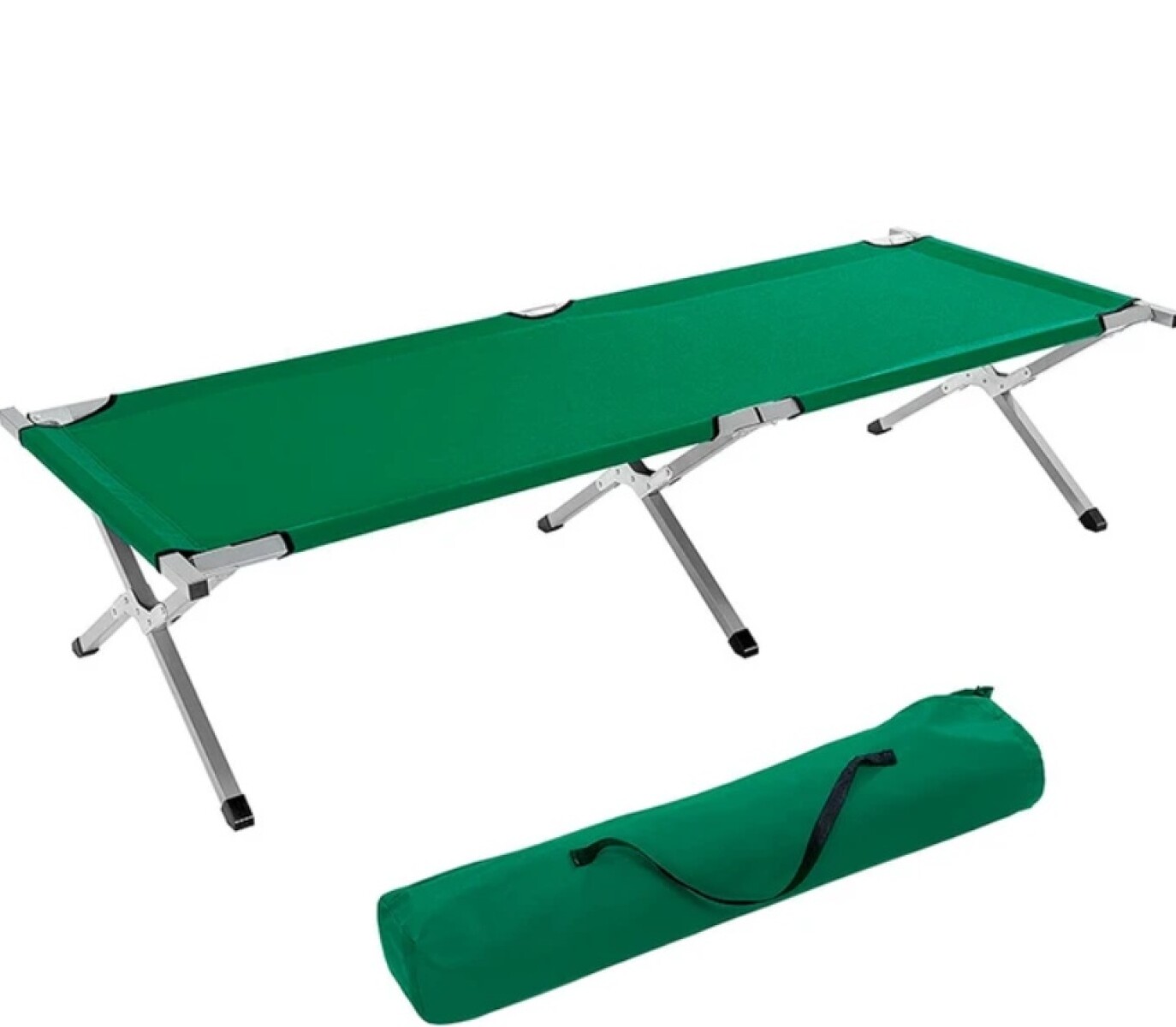 Catre Cama Plegable Metálico Para Camping Con Bolso - Verde 