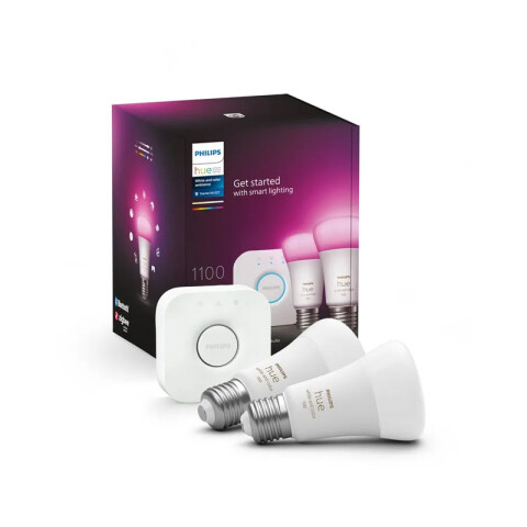 Kit 2 lámparas LED E27 9W 1055Lm RGBW + Bridge HUE L27421