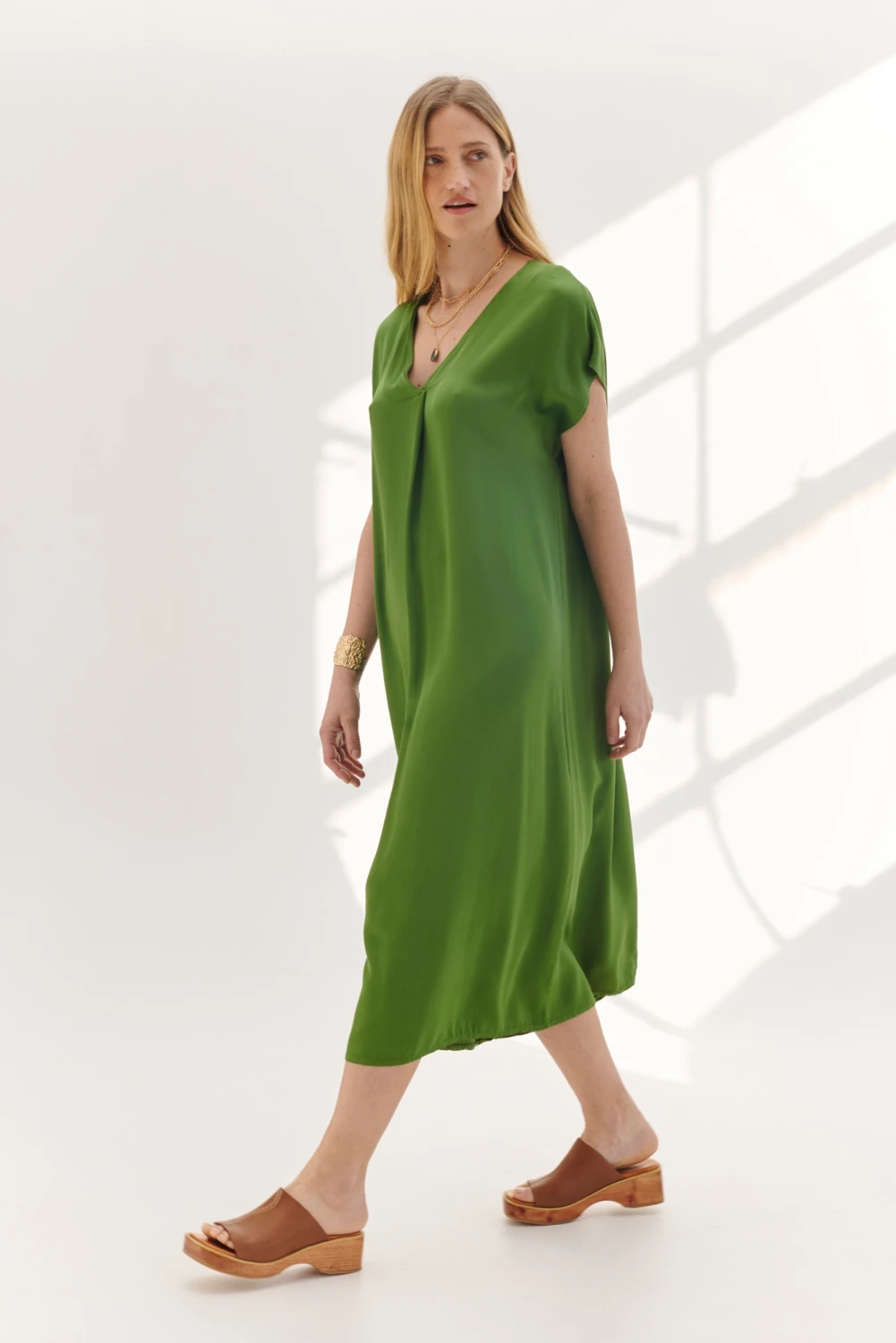 VESTIDO MAXIMA verde talle unico