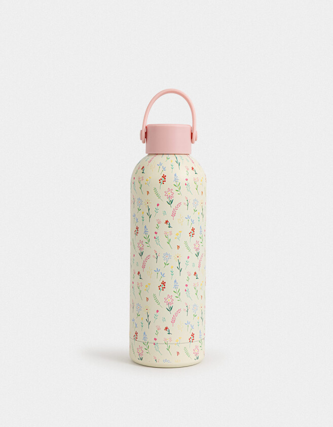 Accesorios Cocina Acero Botella Metálica Estampada - Blanco Crudo