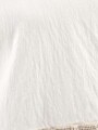 Blusa de viscosa con aplique dorado Blanca
