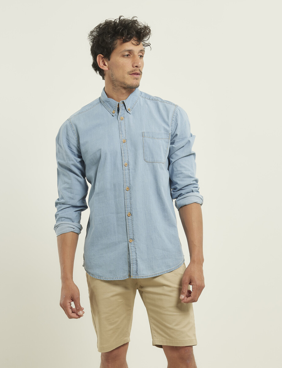 012468 CAMISA TIPO JEAN HARRY Celeste
