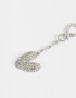 Llavero Glitter Llavero Y Charm Dije Letra "v" Strass - Plateado