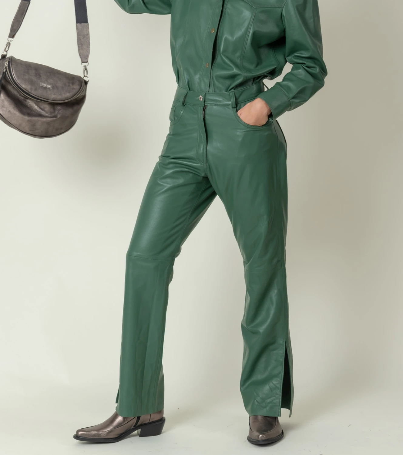 Leather Pant verde s