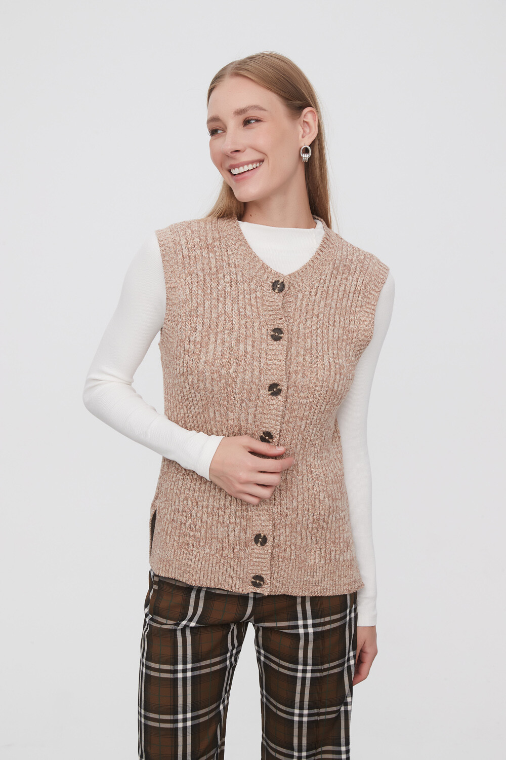 Chaleco Junela Beige Melange