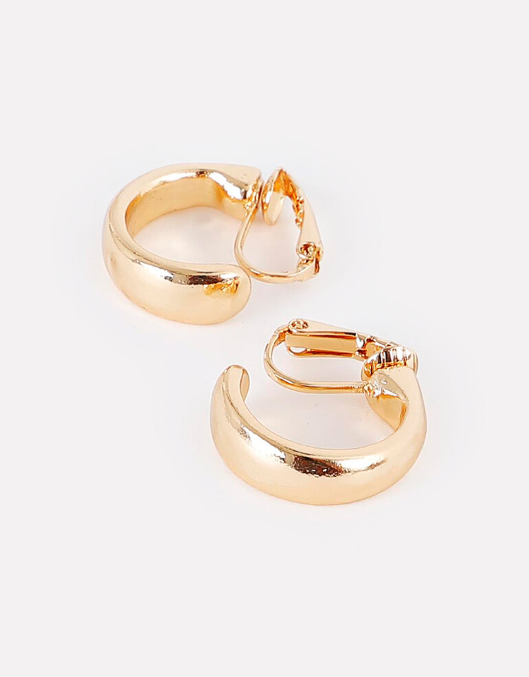 Aros Clips Metal Aros Clip Argollas - Dorado