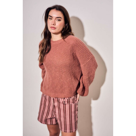 Sweater Bouclé Texturado Terracota