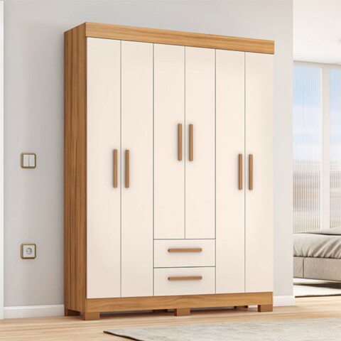Ropero Abba 6 Puertas 2 Cajones NT6015 Freijo | Off White Ropero Abba 6 Puertas 2 Cajones NT6015 Freijo | Off White
