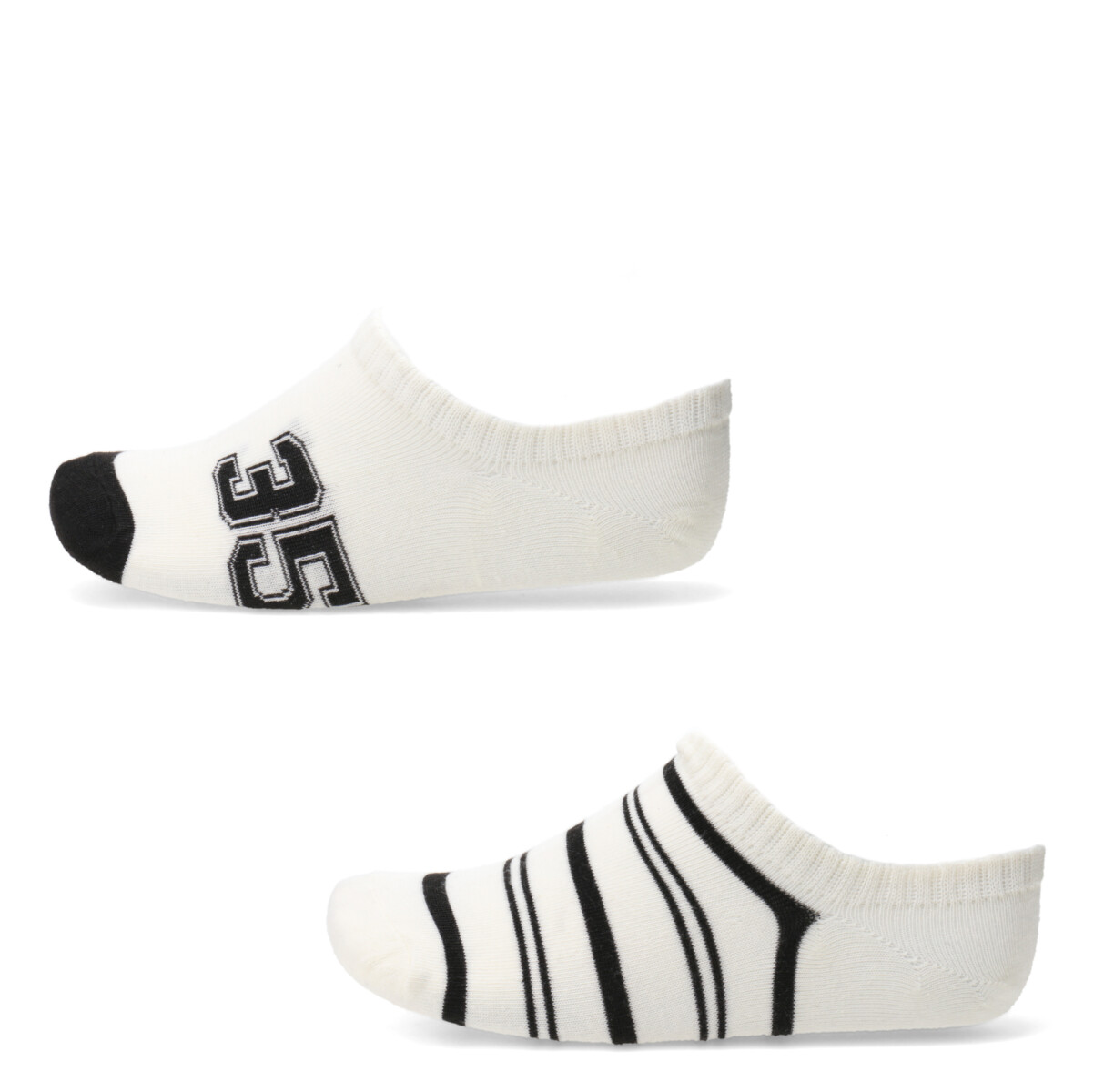 Medias Infantiles N+ Varsity - Beige Natural - Negro 