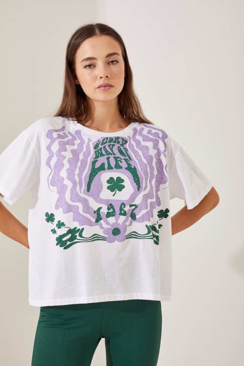 REMERA LUCKY WAY - BLANCO 