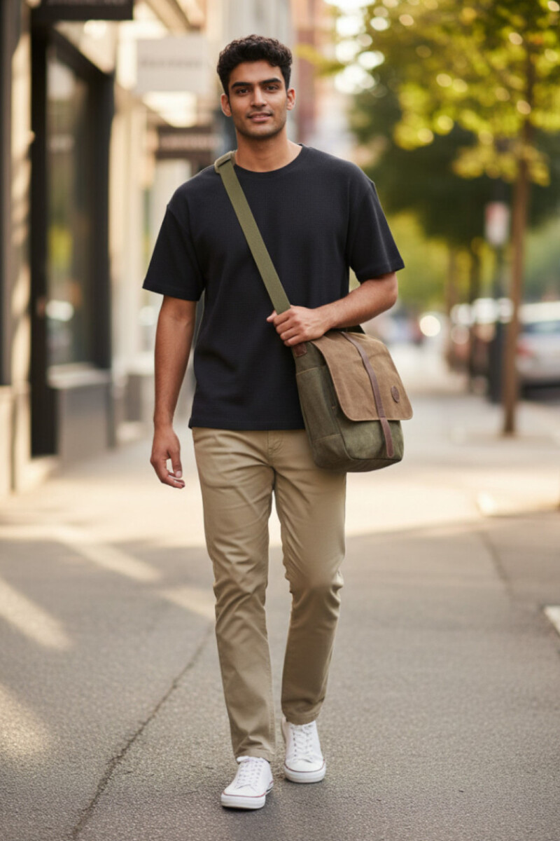 Morral clásico de lona Verde