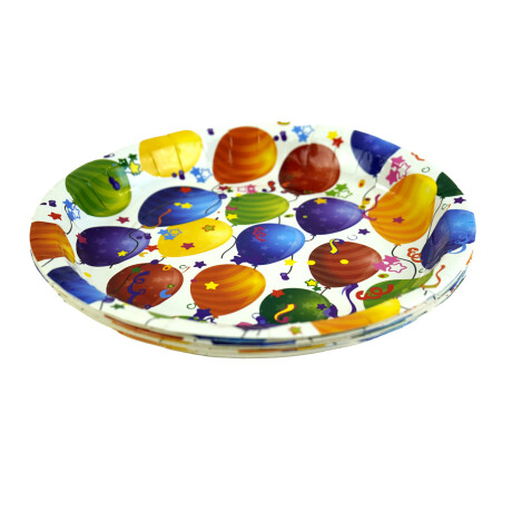 PLATO DESCARTABLE X10PCS 22CM PAPEL C/DISEÑO GLOBOS PLATO DESCARTABLE X10PCS 22CM PAPEL C/DISEÑO GLOBOS