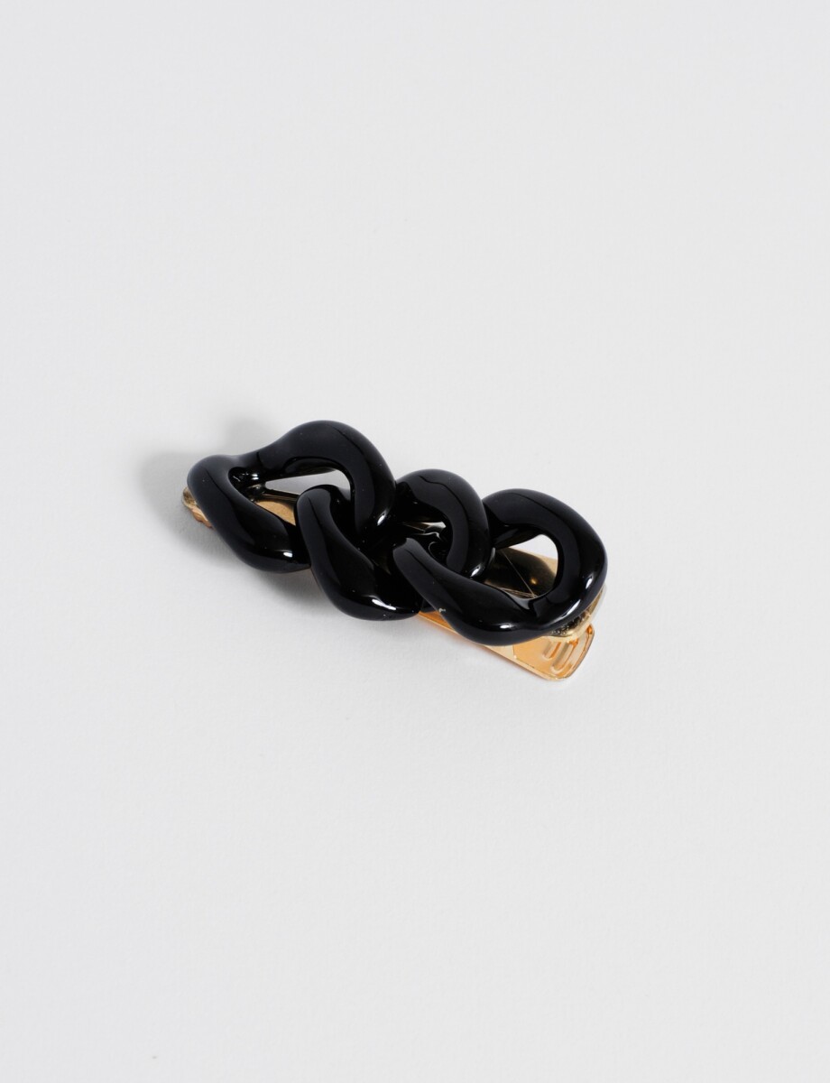 Broche eslabon acrilico - negro 