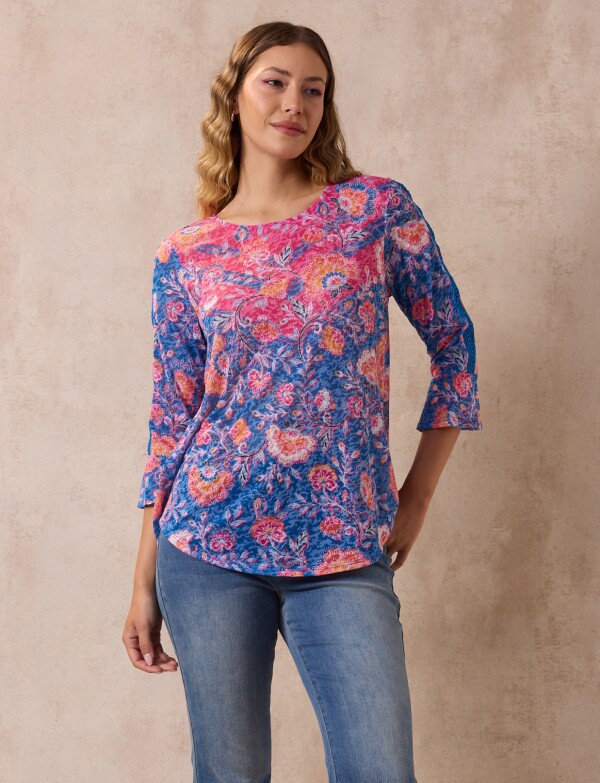 Blusa Printed MULTI/AZUL
