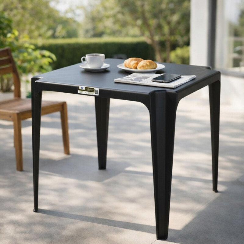 Set x4 Mesa cuadrada 70 x 70 cm Bela Vista NEGRO