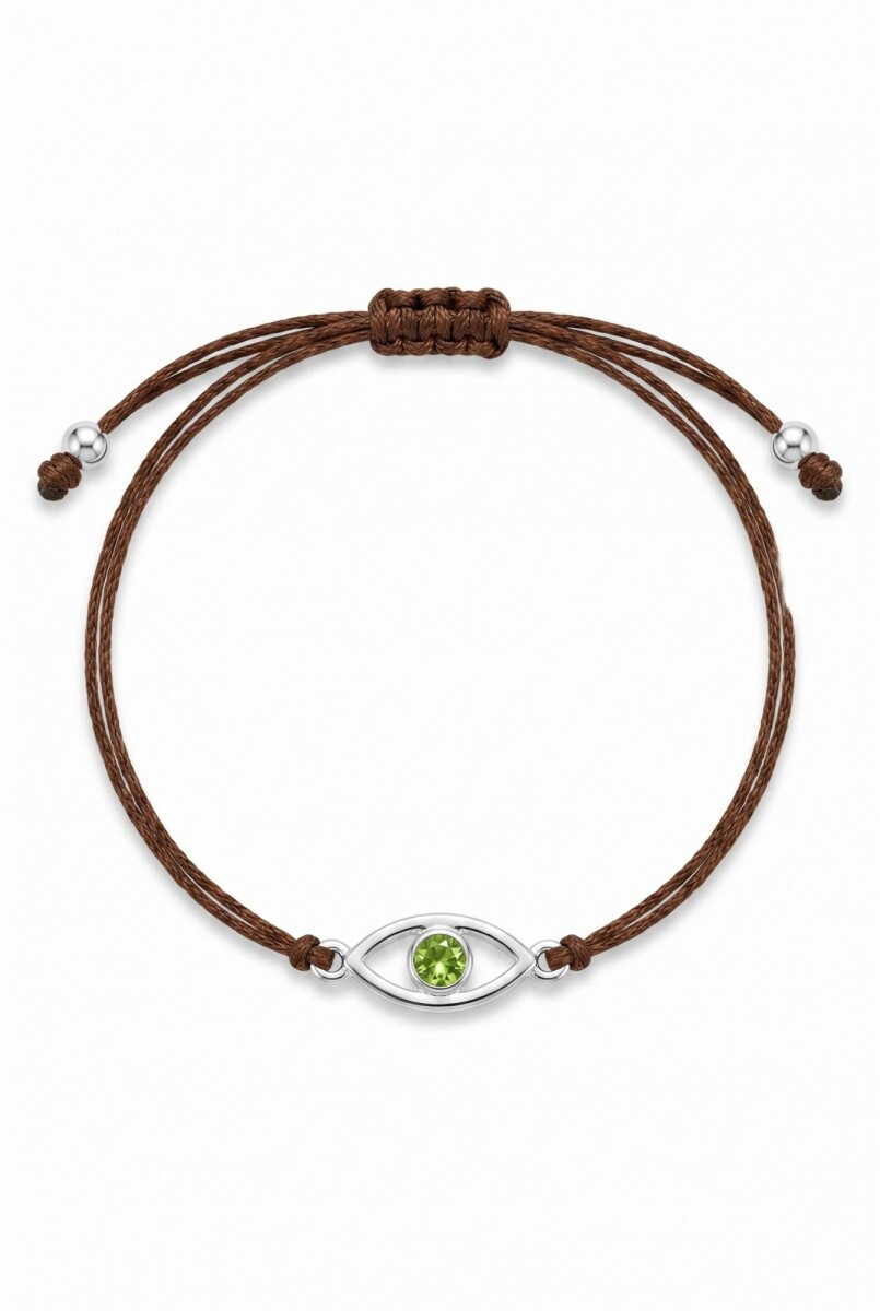 Pulsera ajustable cord ojito - plateado 