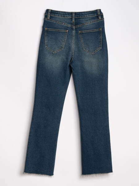 PantalÃ³n Jean Cropped Flare Azul medio