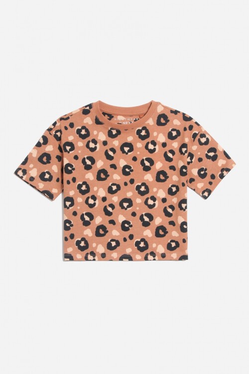 T-shirt animal print TOSTADO